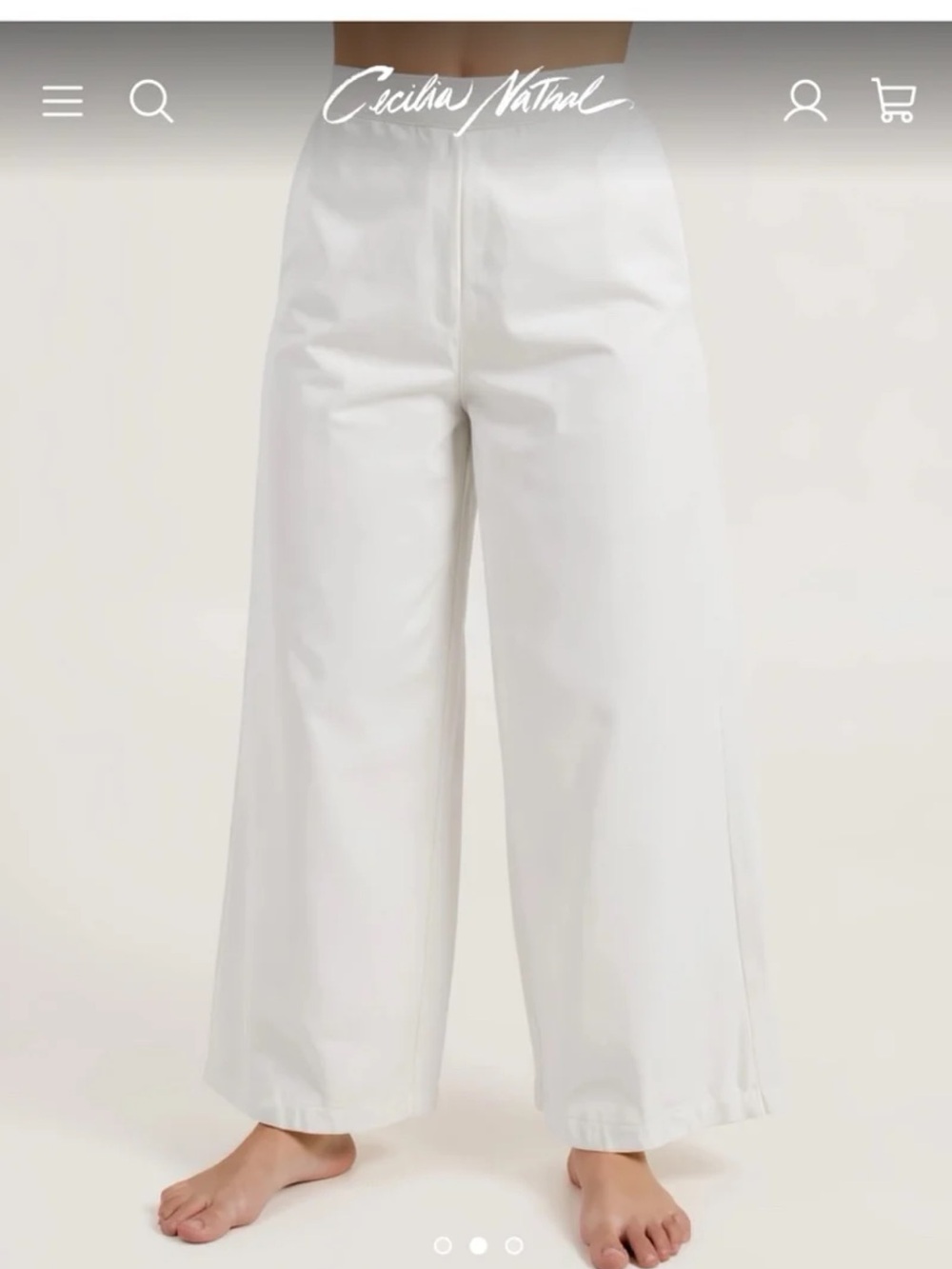 Simply Cotton by Cecelia Nathal Culotte Wide Leg Pants in White size Medium - Picture 2 of 12